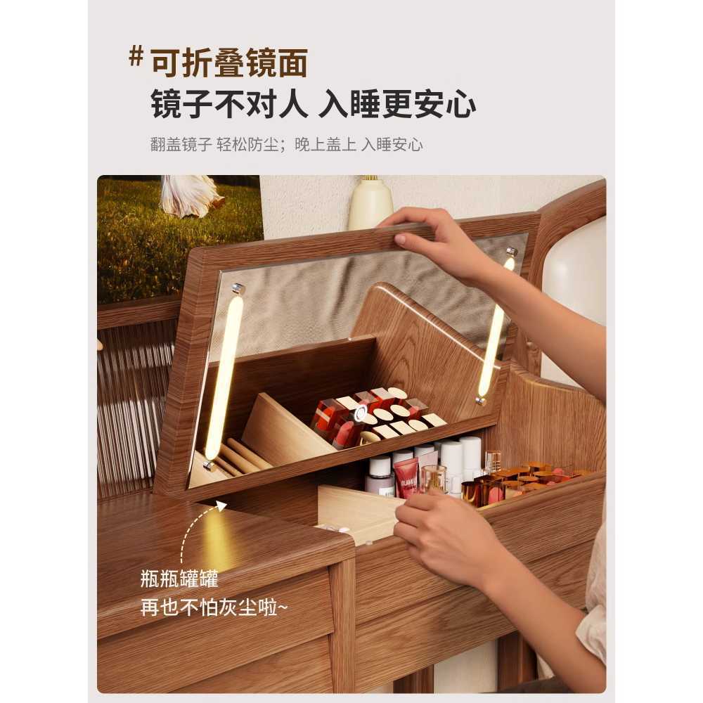 뷰로 데스크 원목 콘솔 빈티지 화장대 엔틱 테이블 80cm - 상세 이미지 3