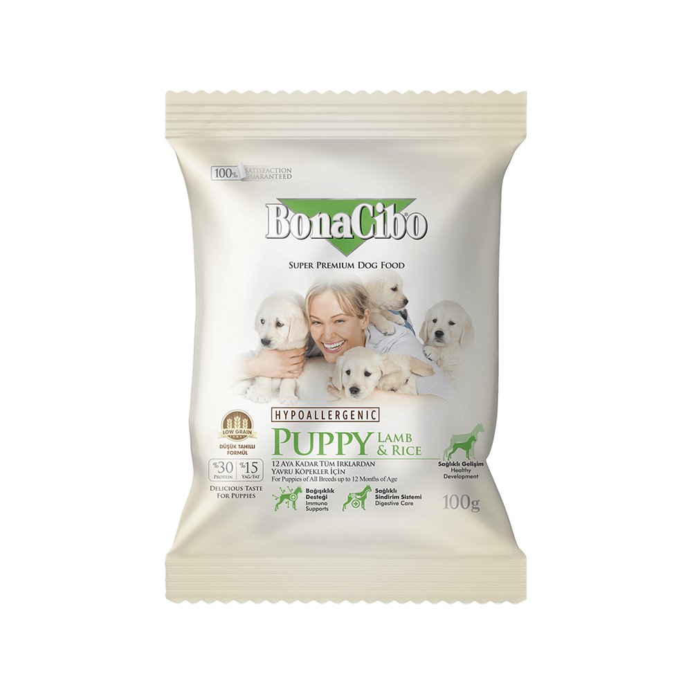 보나시보 퍼피 램&라이스 강아지사료 100g 샘플 - 상품 이미지
