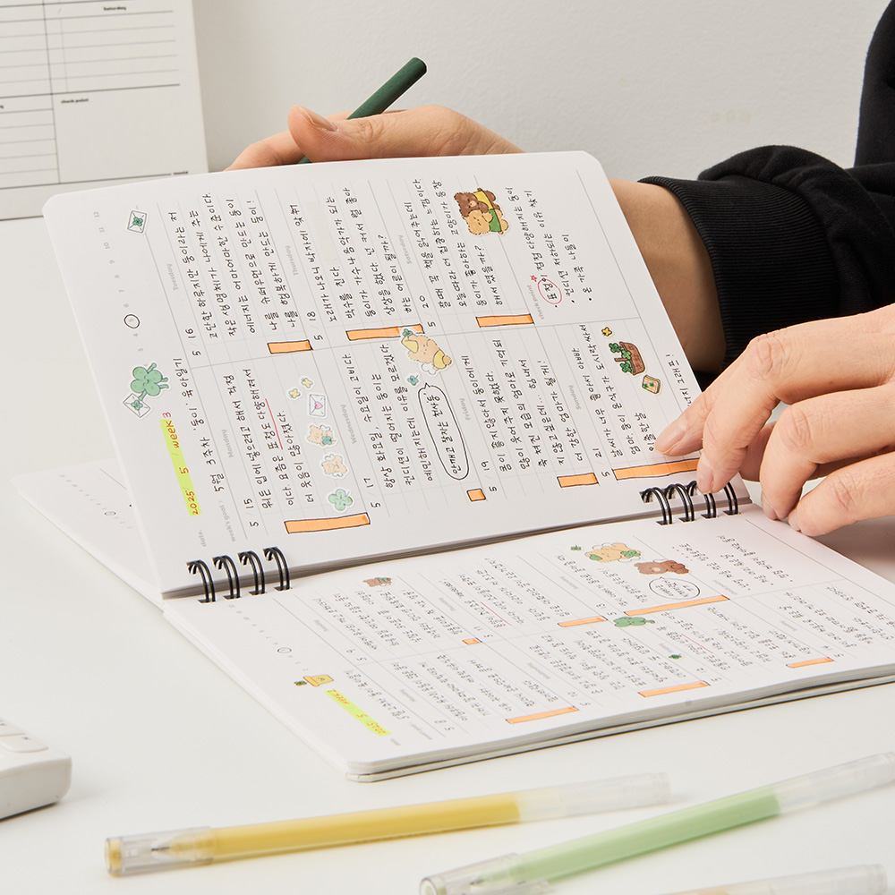 뮤니드 스프링 좌철 하드커버 아젠다 위클리 플래너 이미지 2