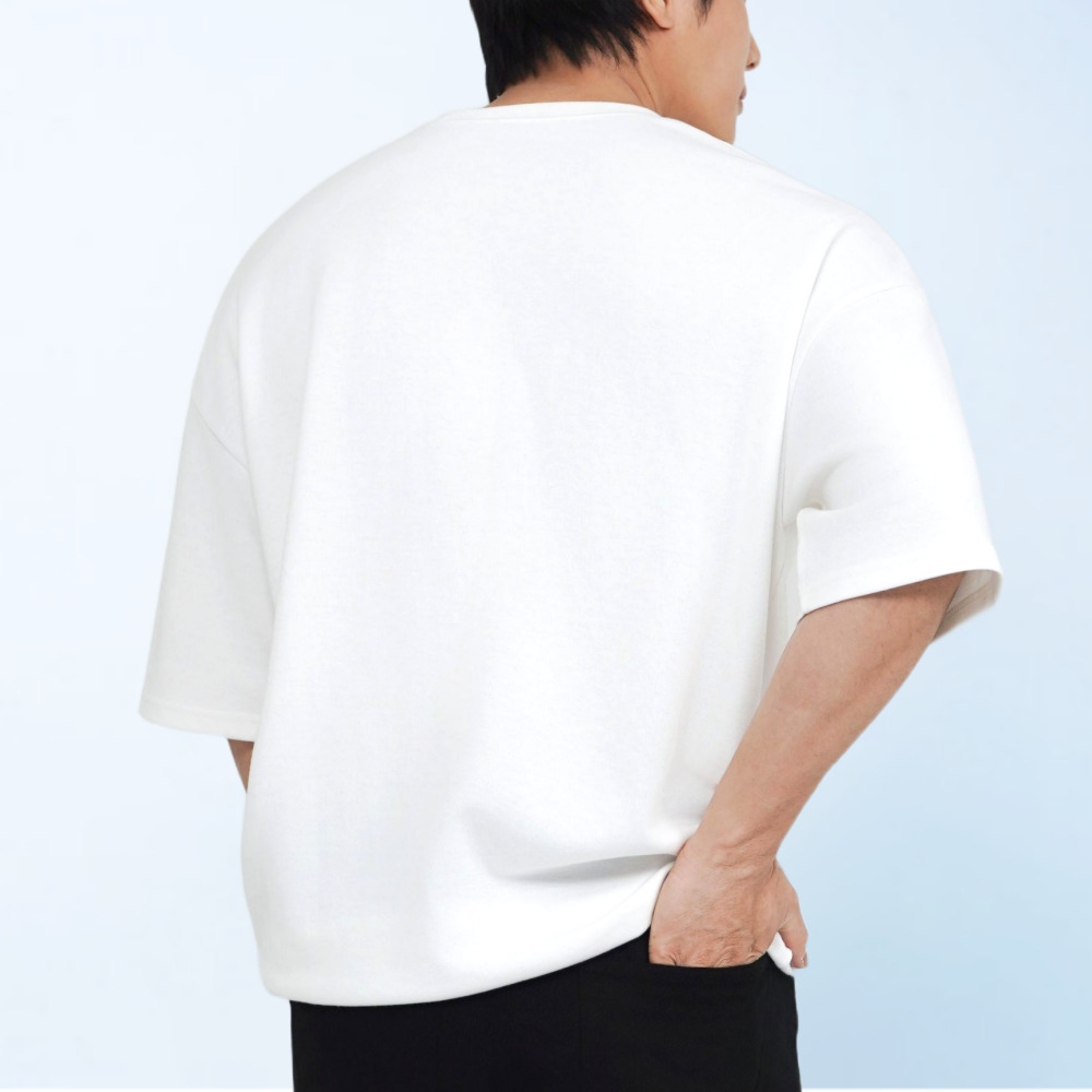 자동넣입 디바라 페이크 드랍 오버핏 반팔 티셔츠 - 상세 이미지 4