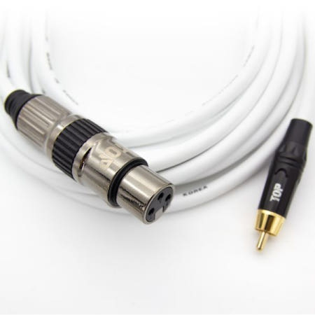 탑라인에이치디 HDTOP RCA to XLR MF 화이트 케이블 (3m, HT-TP1172)