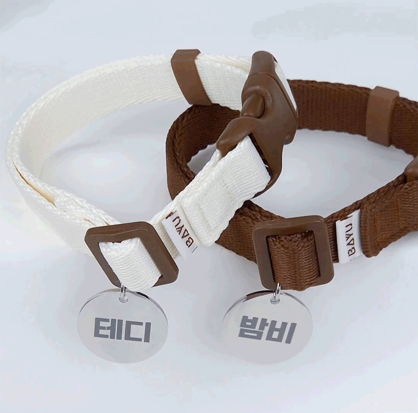 바유 강아지 목걸이 인식표 써지컬 고양이 이름표 원형S - 상세 이미지 5
