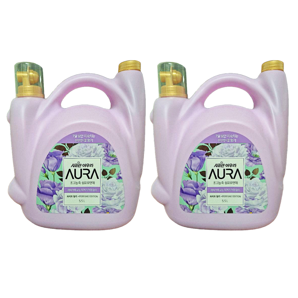 샤프란 아우라 초고농축 섬유유연제 5.5L X 2개 대용량 화이트릴리 : 바이오피