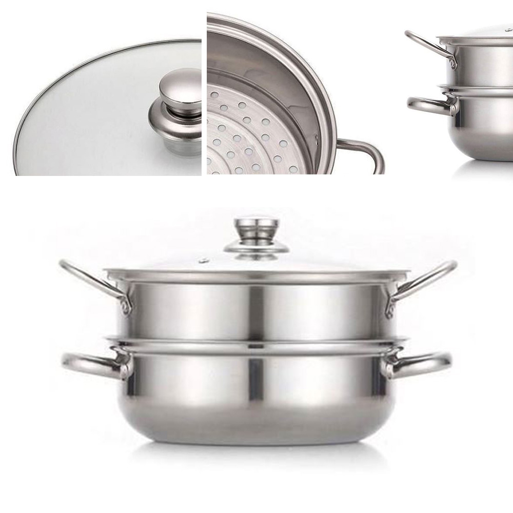 스텐 2단 찜솥 다용도 대형 인덕션 냄비 손잡이 찜기