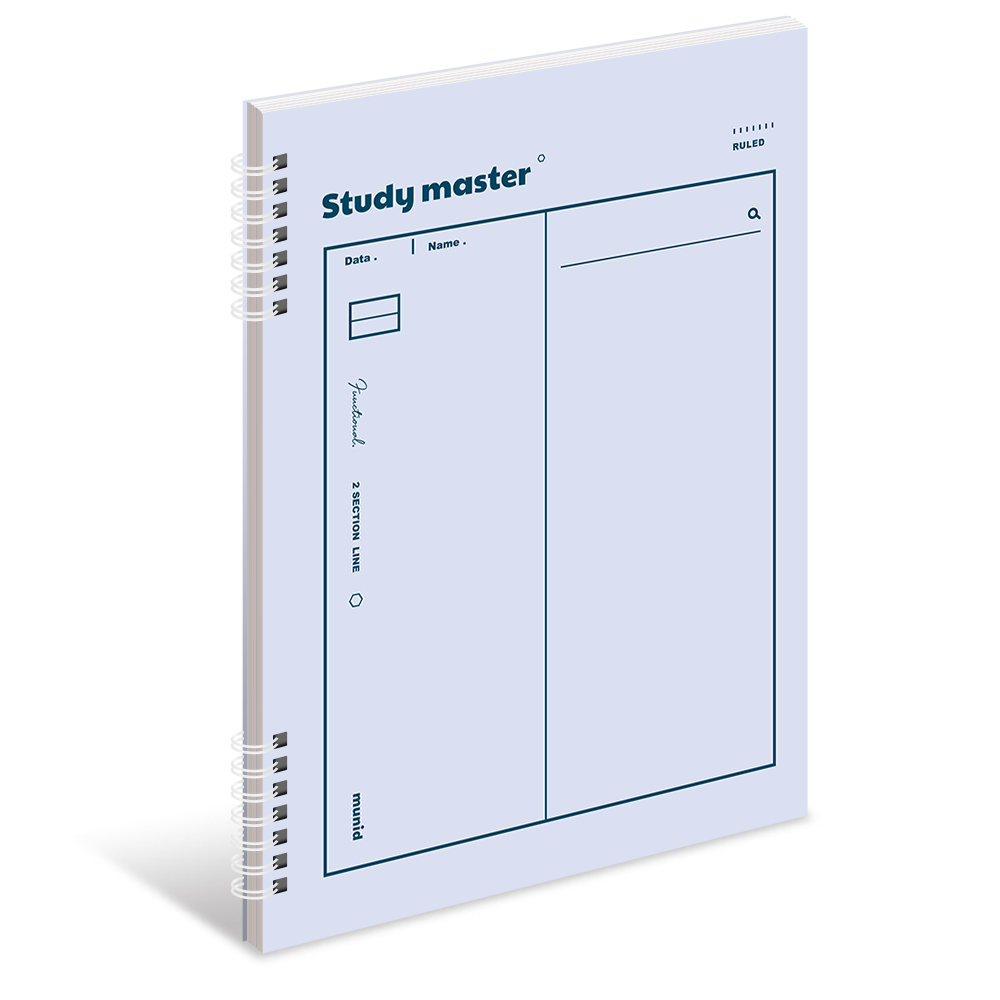 [SET] 뮤니드 스프링 파스텔 2분할 8mm 라인 수학 노트 4종 세트 이미지 4