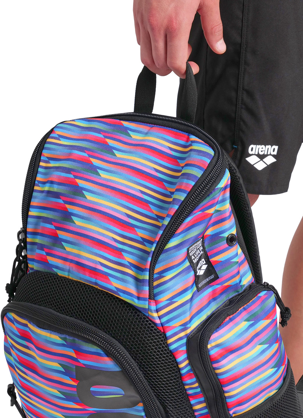 아레나 스피키 III 35L 올오버 수영 백팩 Racing Stripes 이미지 7
