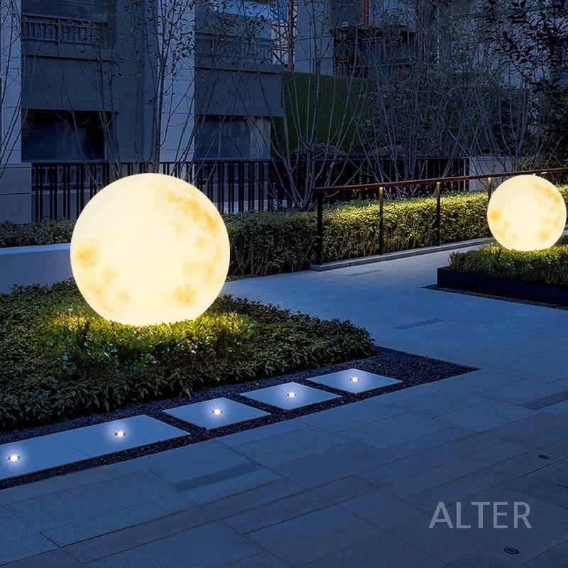 대형 달 조명 보름달 무드등 야외 카페 램프 LED 80cm 3색/전원 - 상세 이미지 3