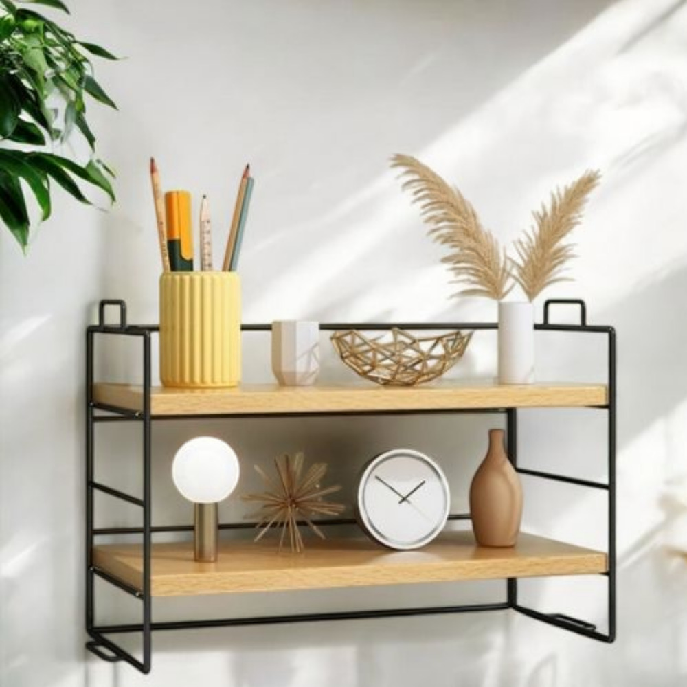 선반 모듈랙 다용도 이케아 철제 나무 선반랙 미니 책 수납함 2단