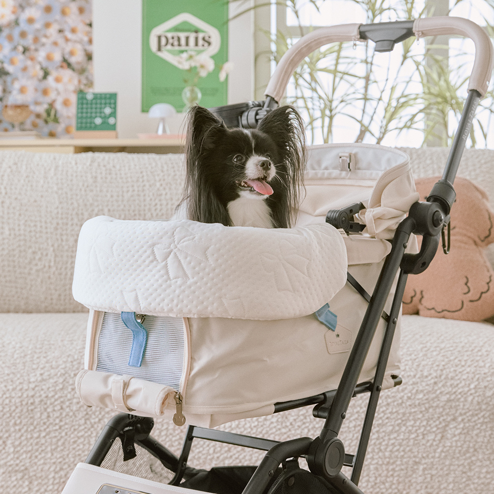 여름 강아지 유모차가드 쿠션 개모차 컴포티 턱받침 범퍼가드 히말라야 말랑 프렌치리본, One size