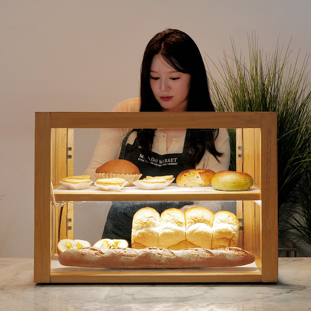 자야캠핑 오울루 베이커리 디저트 카페 1320 원목 수납장 쇼케이스 진열대 600