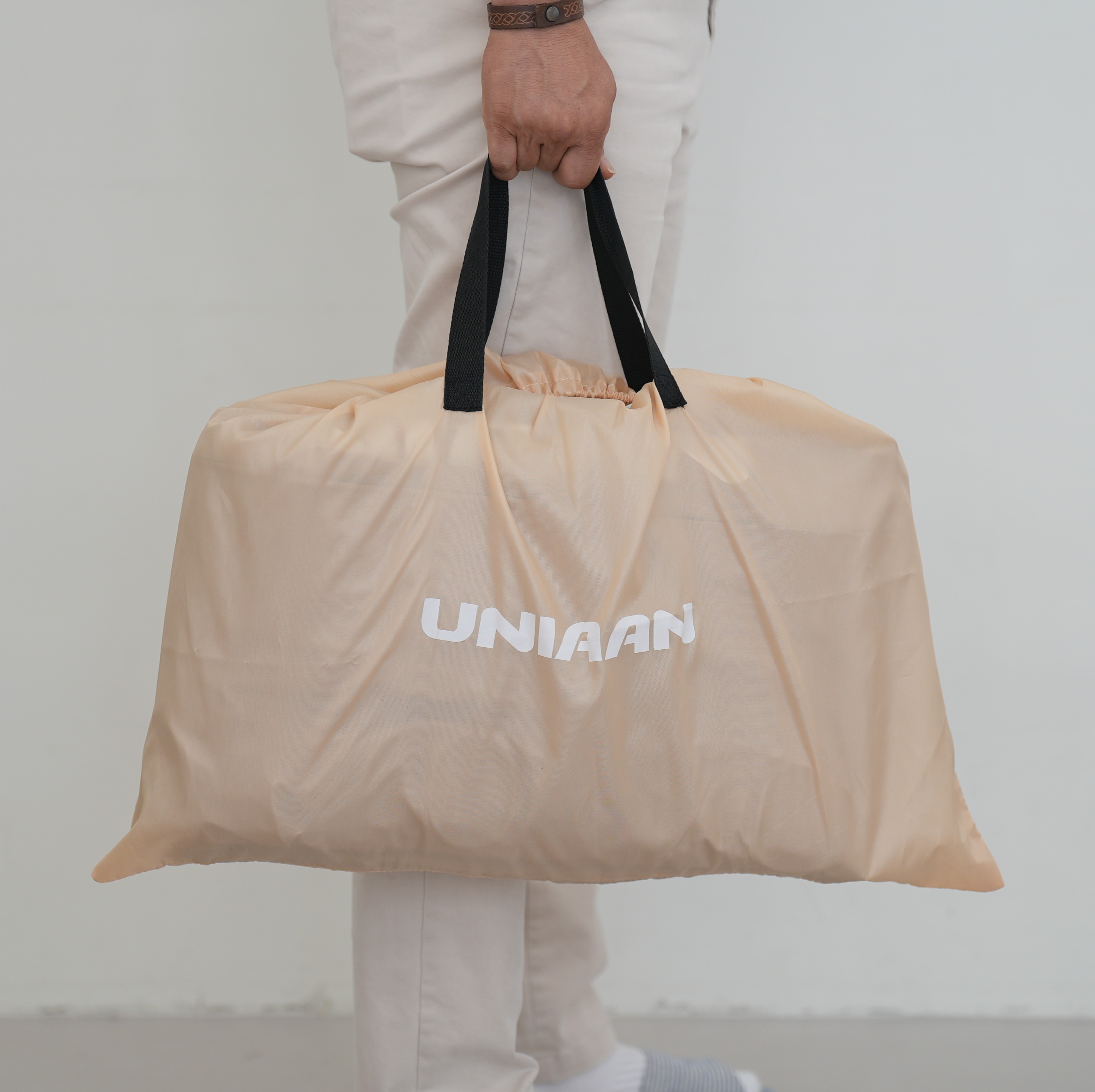 누적판매5만개 유니언 에어침대 캠핑 에어매트 자동에어펌프 일반형 더블, 25cm, 골드베이지