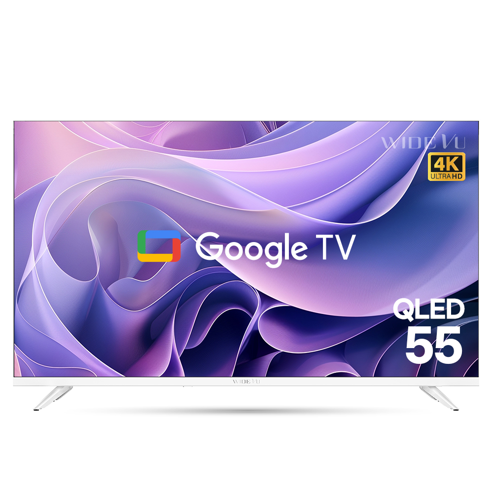 와이드뷰 QLED 139cm(55인치) UHD 4K TV 화이트색상 구글 스마트TV QWGE55UT1 스탠드설치(무료) - 상세 이미지 3