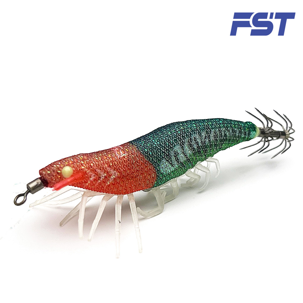 리얼 새우에기 쉬림프 한치 주꾸미 문어 갑오징어 에기 미니 우마이에기 02 수박 (레인보우틴셀), 60mm