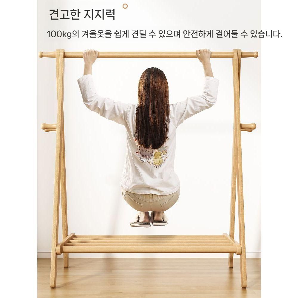 원목 옷걸이 스탠드 인테리어 행거 원룸 드레스룸 모던 사무실 엔틱 코트랙 - 상세 이미지 5