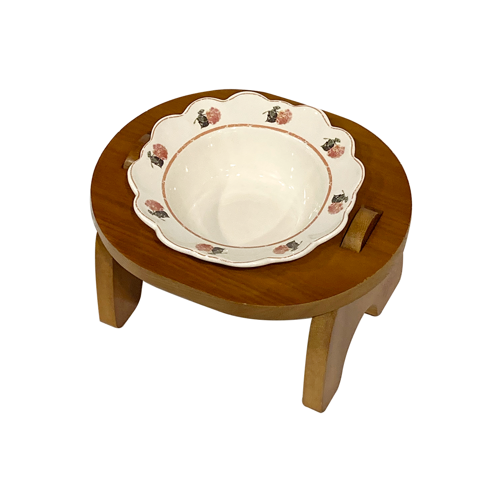 가티가티 고양이식기 강아지밥그릇 식탁 1구식기세트 빈티지로즈