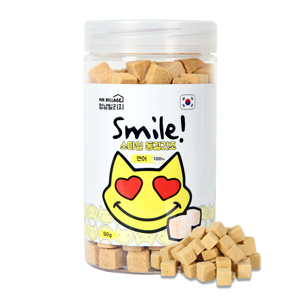 멍냥빌리지 스마일 강아지 동결건조 간식 트릿 강아지 연어, 90g, 1개 - 상세 이미지 3