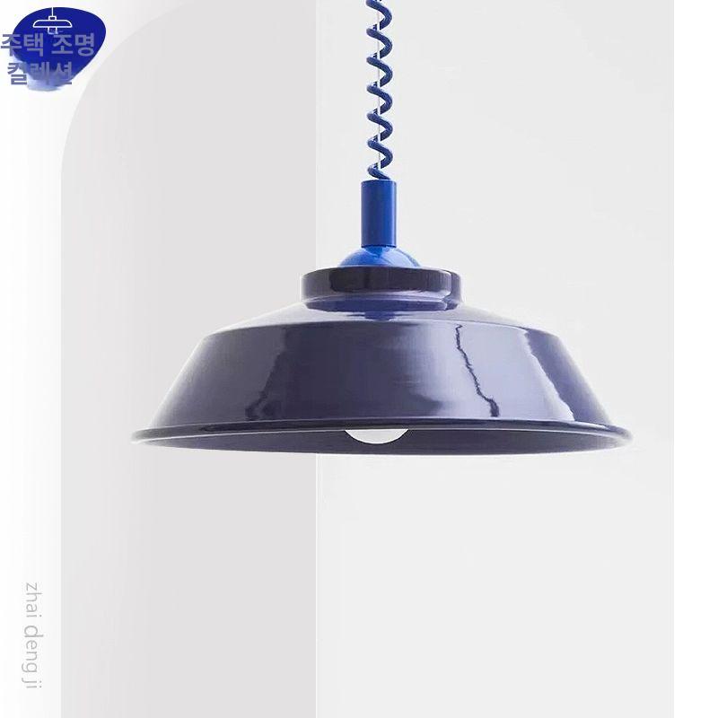 레트로 스페이스에이지 스프링전선 조명 조명등 펜던트 비취그린 등기구레드 줄 36cm : 구대브로2