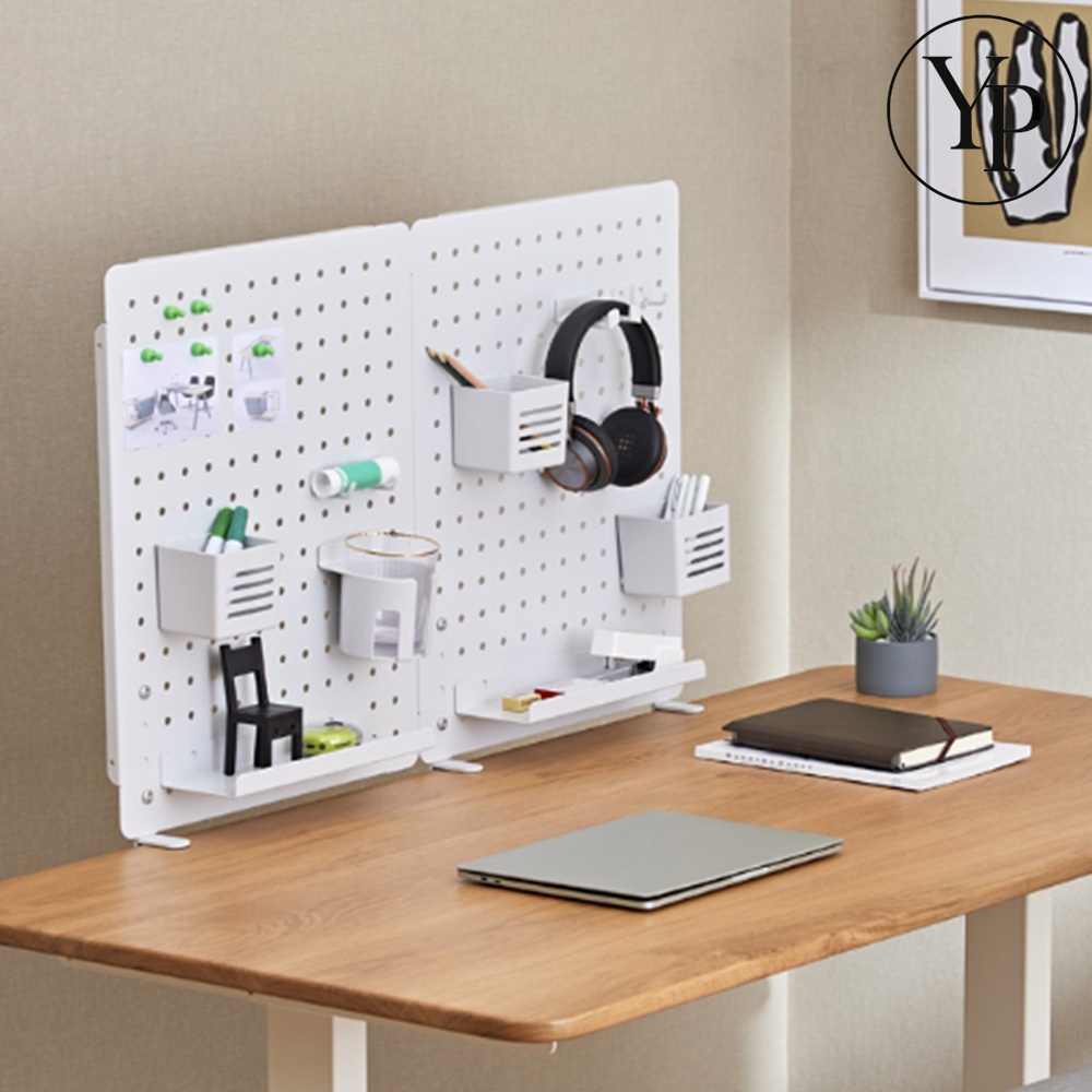 책상위 타공판 파티션 아크릴 가림막 철제 후크걸이 사무용 페그보드 스탠드형