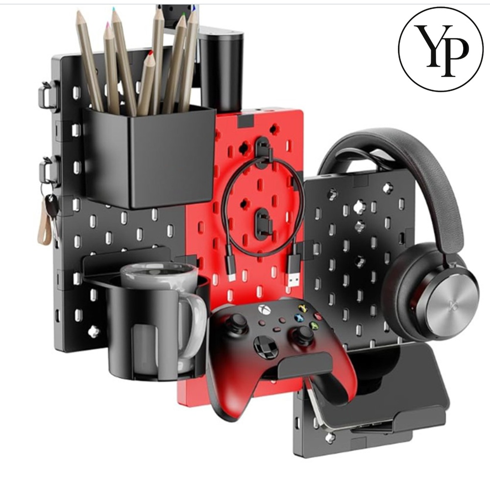 테이블 회전 책상 페그보드 소품 자석 스탠드 타공판 3면 철제 소품걸이 정리대