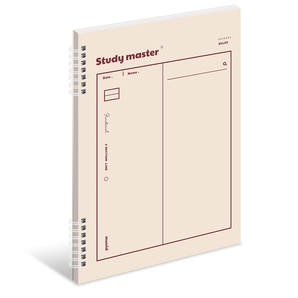 [SET] 뮤니드 스프링 파스텔 2분할 8mm 라인 수학 노트 4종 세트 이미지 3