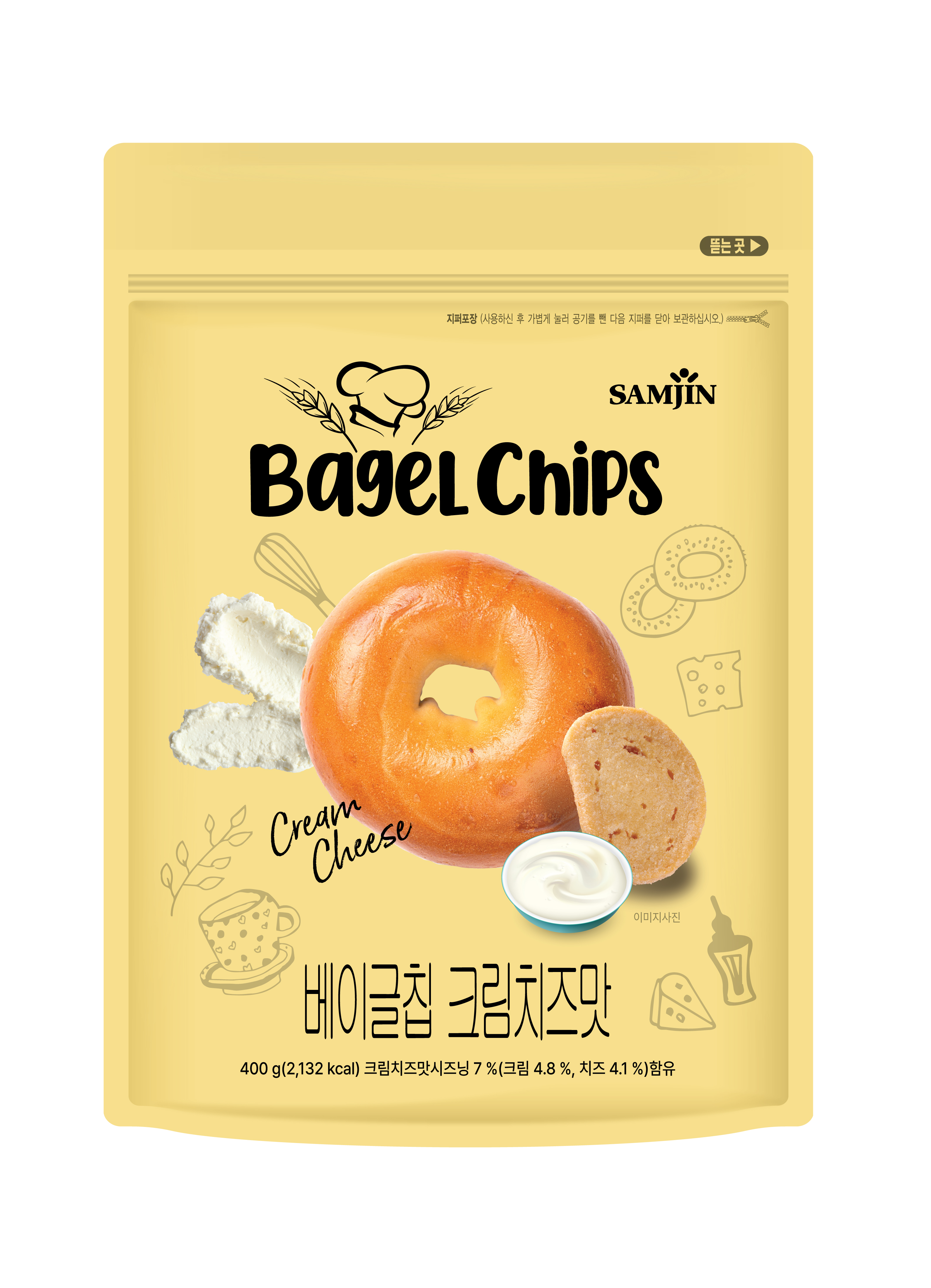 삼진 베이글칩 대용량 400g, 2개 - 상품 이미지