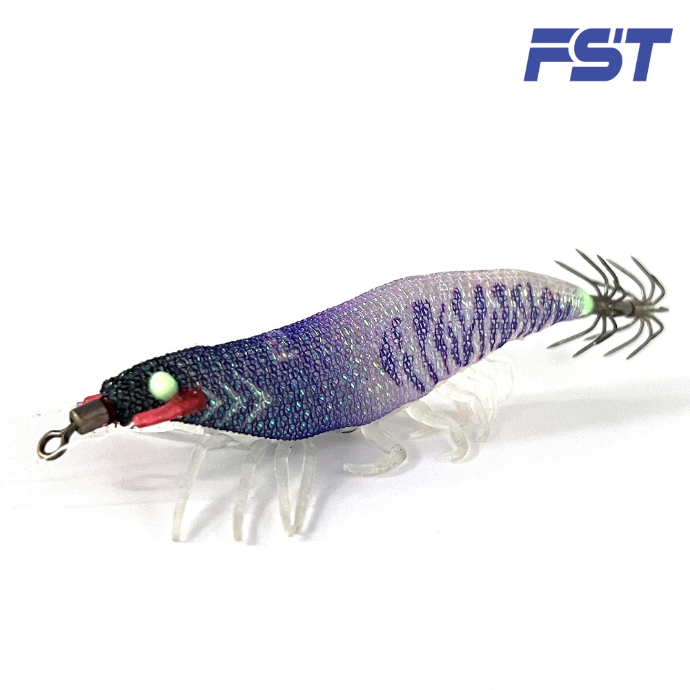 리얼 새우에기 쉬림프 한치 주꾸미 문어 갑오징어 에기 미니 우마이에기 04 퍼플 (레인보우틴셀), 60mm