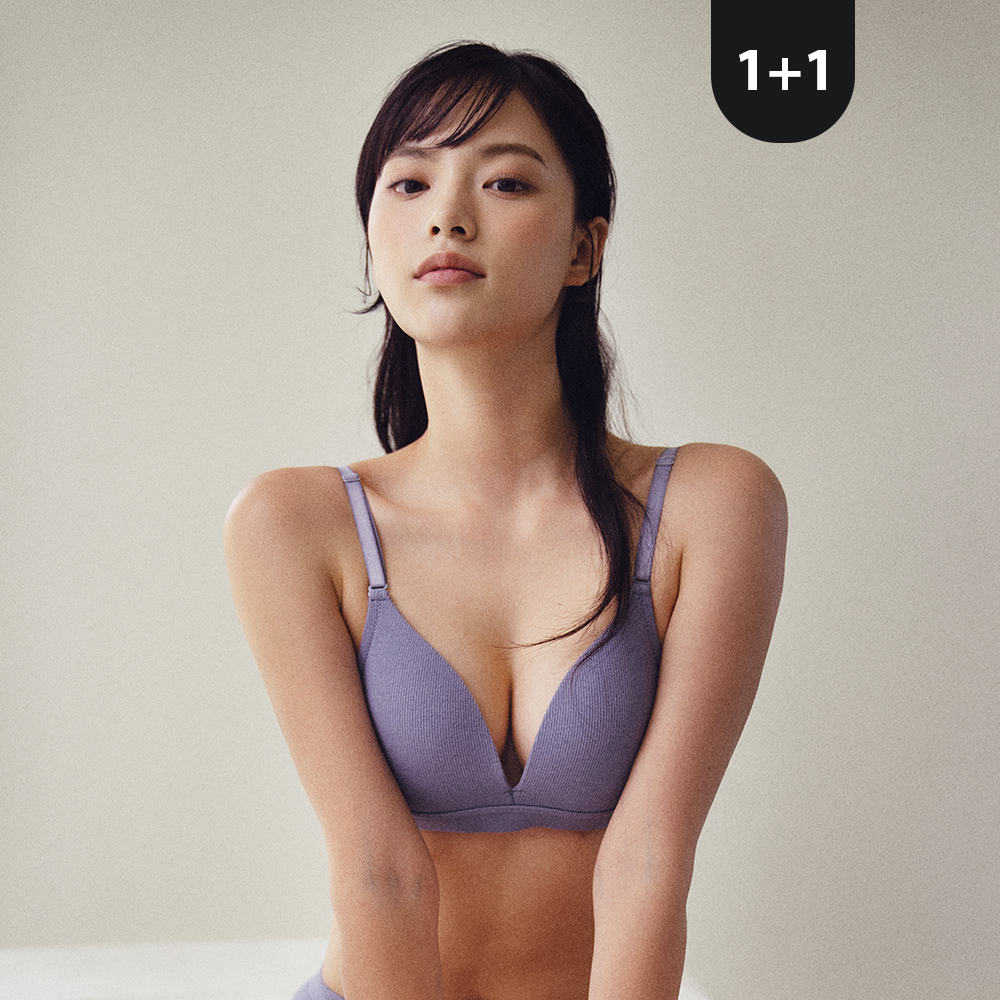 [1+1] 휠라언더웨어 멜로우 노와이어/노와이어 브라+브라 2종 - 상품 이미지