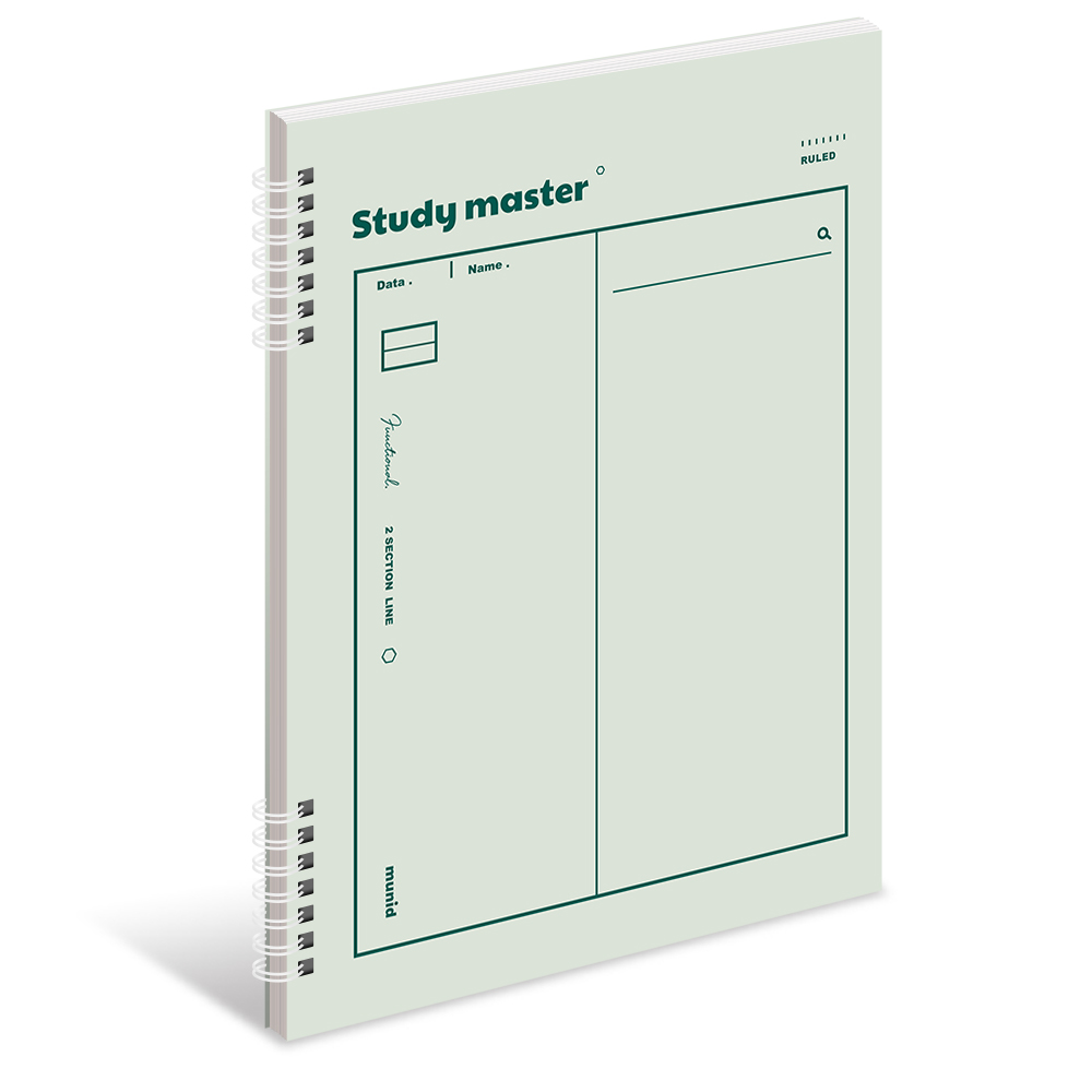 [SET] 뮤니드 스프링 파스텔 2분할 8mm 라인 수학 노트 4종 세트 이미지 2