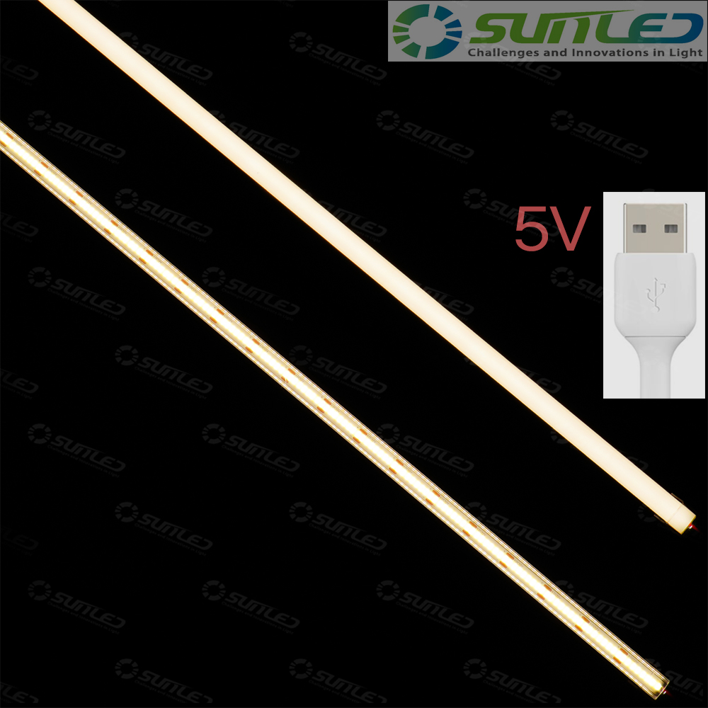 5V COB LED 1m 제작바 1307방열판 USB 줄조명 라인조명 불투명 주광빛