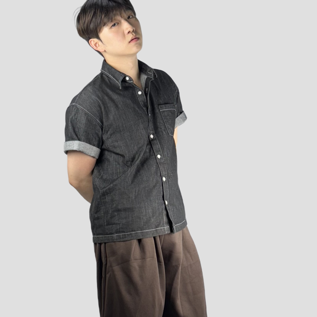 남자청남방 오버핏반팔셔츠 남자데님셔츠 - 상세 이미지 5
