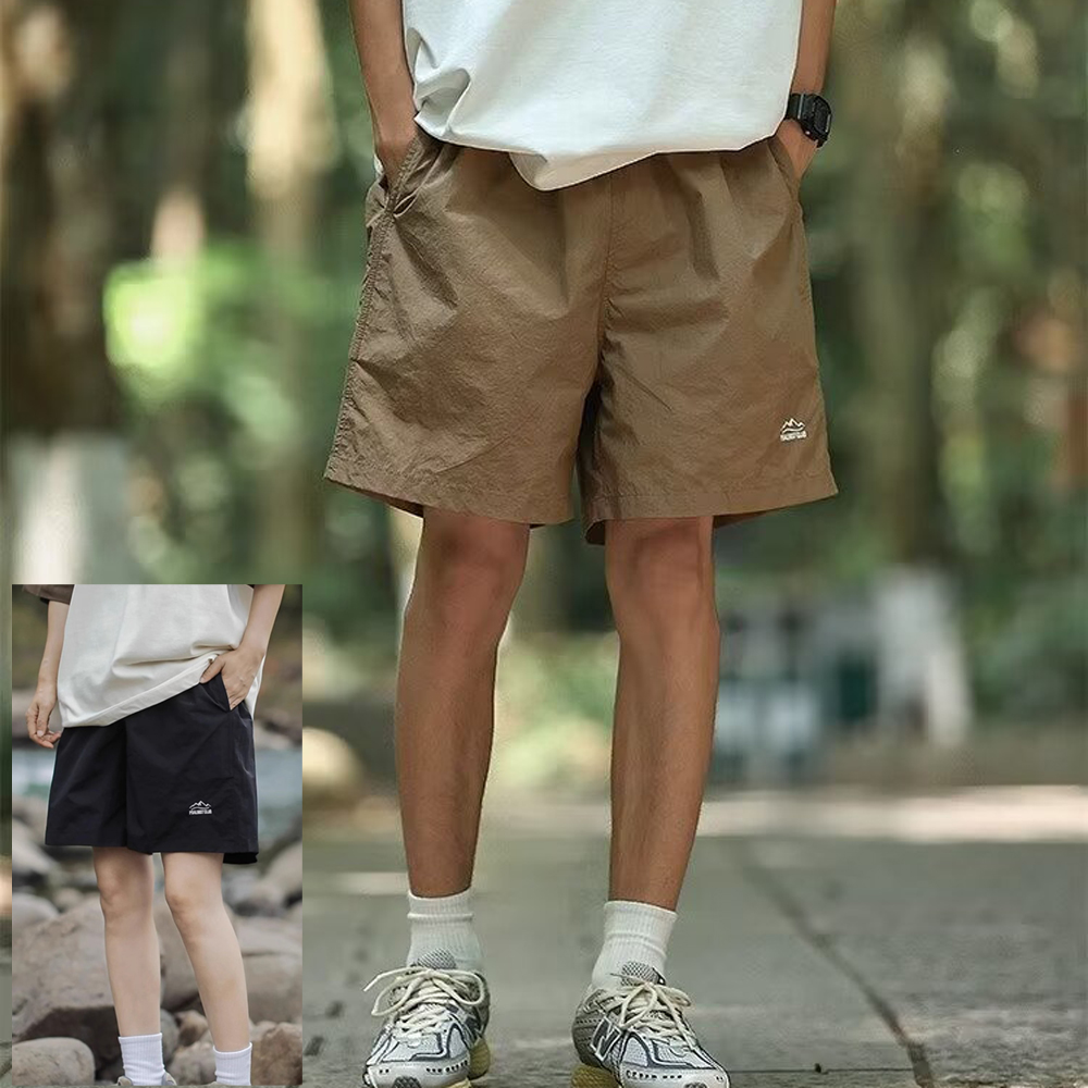 캠핑용 등산 데일리 마운틴 와이드 5부반바지 느슨한 여름 통기성좋은 반바지 착용감 편한 버뮤다팬츠 남여공용 - 상품 이미지