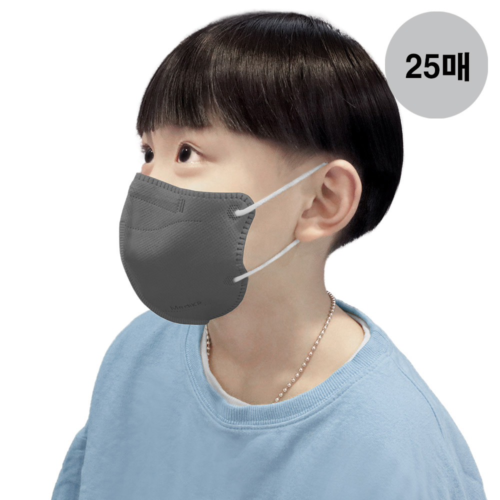 메디케이알 데일리핏 새부리형 KF94 어린이마스크 쁘띠딥그레이, 25매