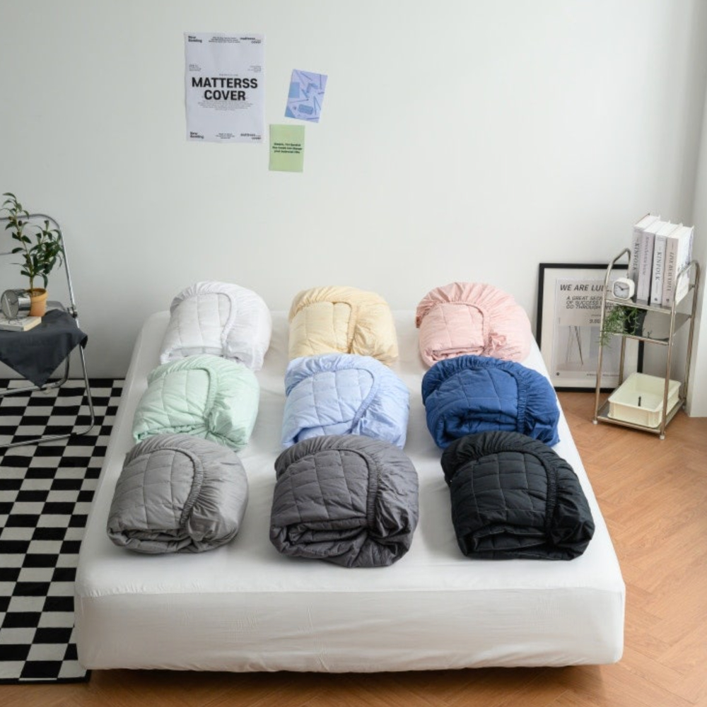 라포니 국산 순면 누빔 침대 매트리스 밴딩 커버 9컬러 5사이즈