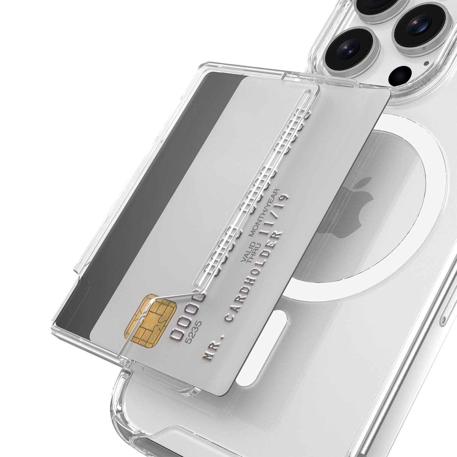 168cm 맥세이프 카드지갑 2장 투명 아이폰 이지홀 카드포켓