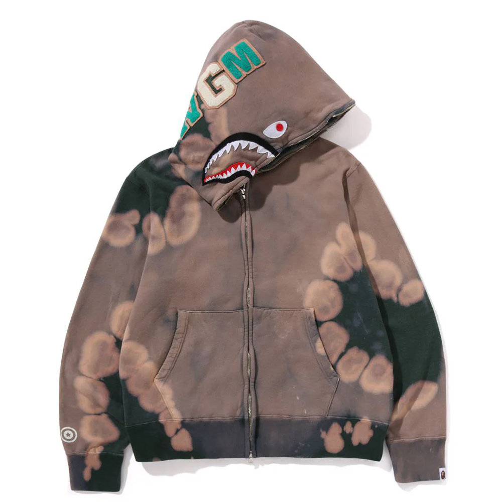 베이프 후드집업 HAND DYE SHARK FULL ZIP HOODIE 1L30-115-002 - 상세 이미지 3