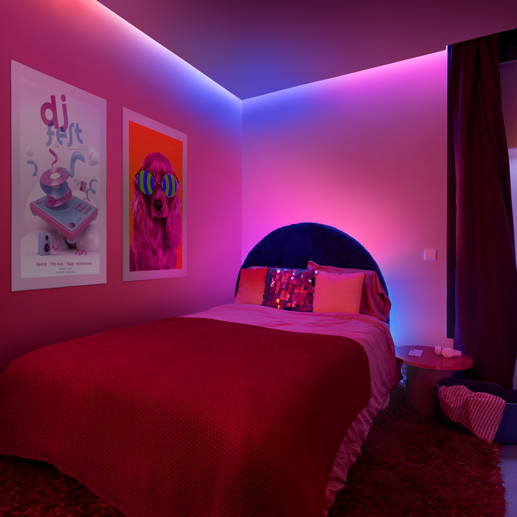 필립스 위즈 멀티 컬러 LED 스트립 라이트 붙이는 줄조명 간접조명 5M 1팩 x RGBIC