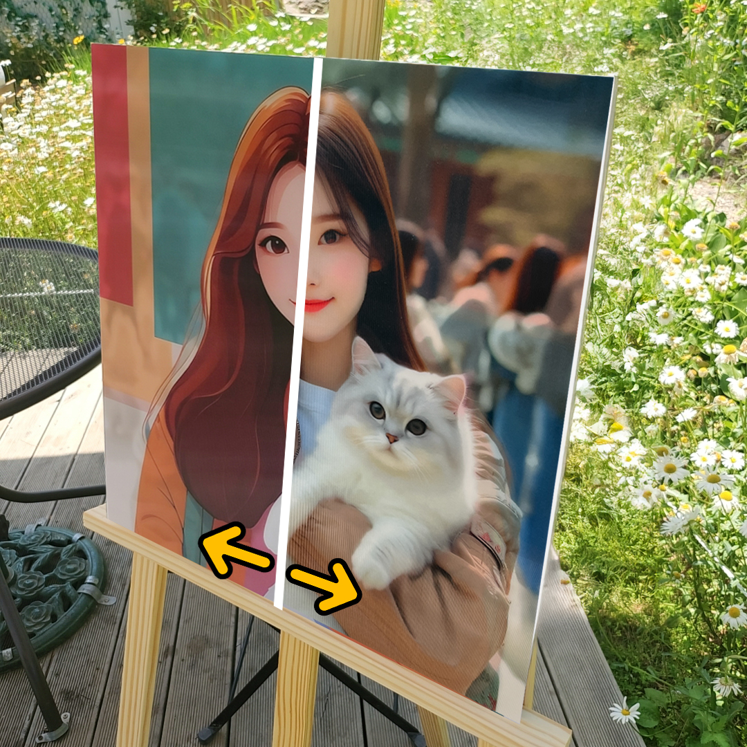 움직이는 사진 그림 아크릴액자 움짤 캐리커쳐 신혼부부 집들이선물 인테리어포스터 웨딩 결혼