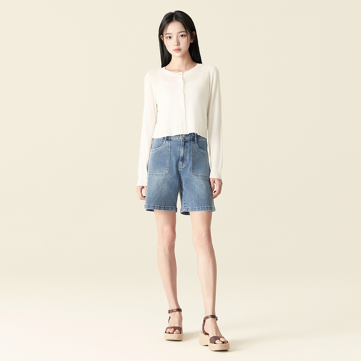 로엠 빅포켓 데님 쇼츠 RMTJF26G12 - 상세 이미지 2
