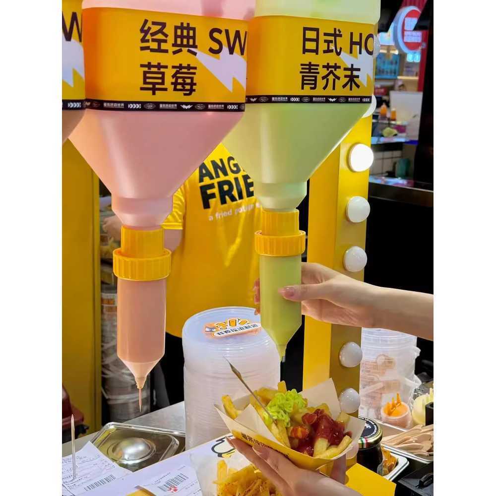 거꾸로 소스통 업소용 대용량 양념통 디스펜서 용기 3.5L 5개 - 상세 이미지 5