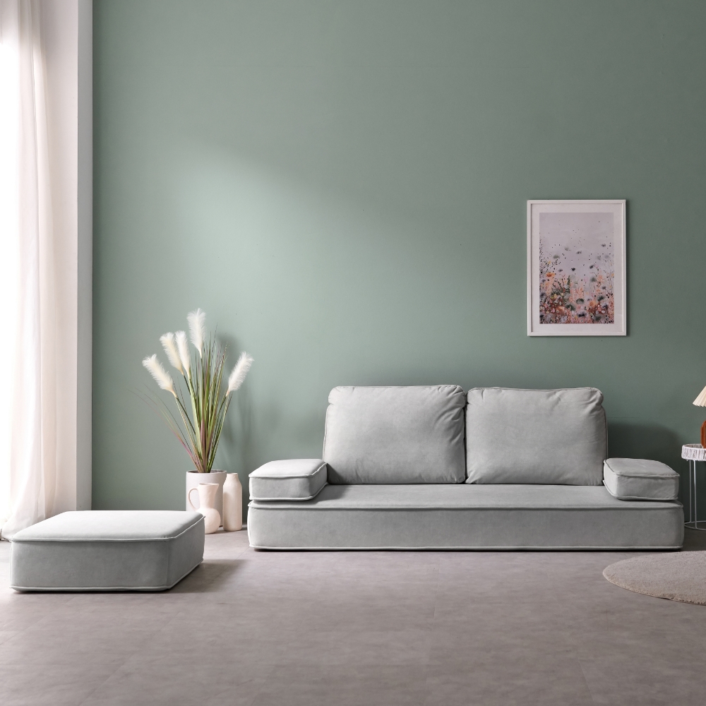 동서가구 루앤 뉴 패브릭 3인 모듈 좌식소파 DF924138