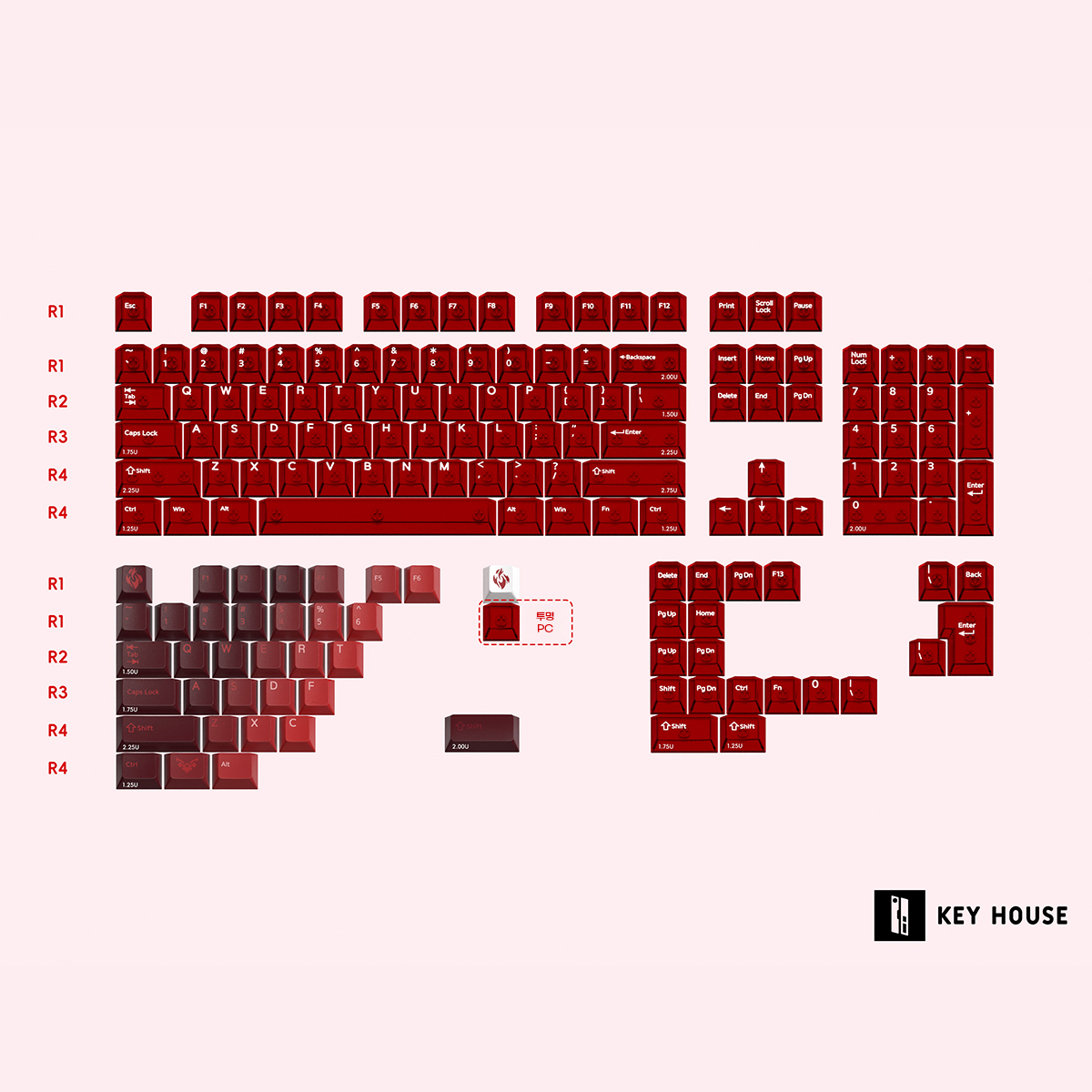 KEYHOUSE PC + PBT 투명 키캡 - 상세 이미지 2