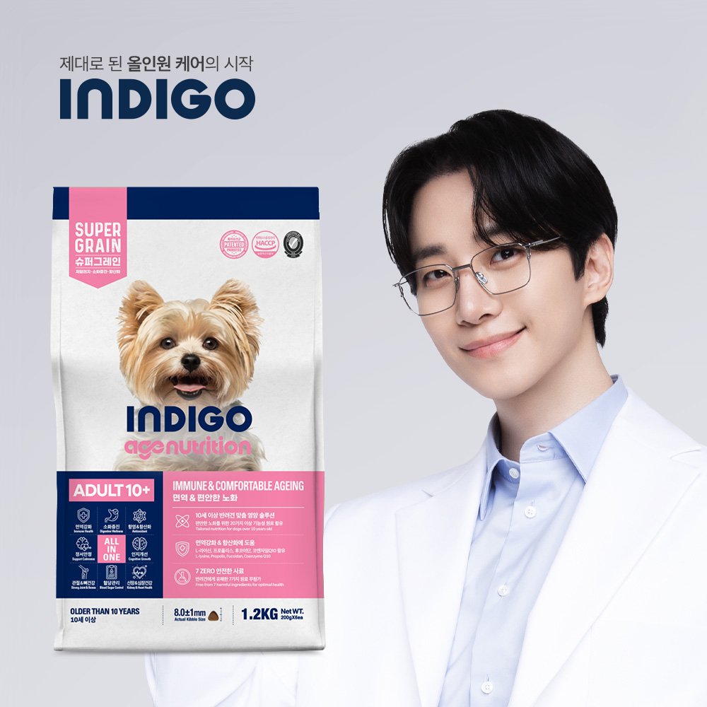 인디고 에이지뉴트리션 저속노화 강아지사료 어덜트 10+, 1.2kg, 1개 - 상세 이미지 2