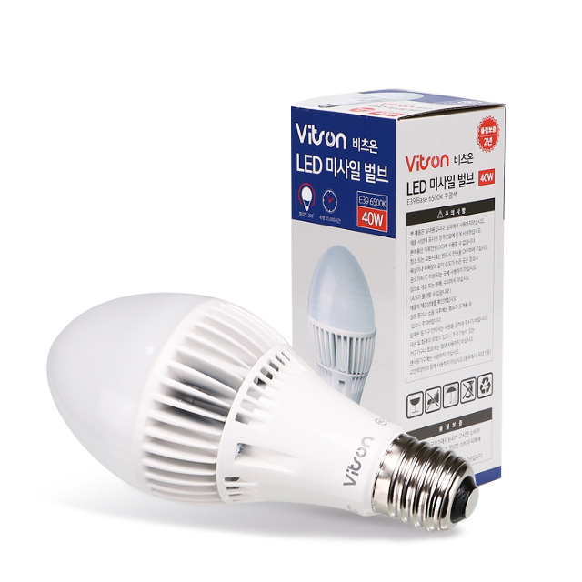 비츠온 LED 미사일 벌브 40W E39 보안등 전구 - 상품 이미지