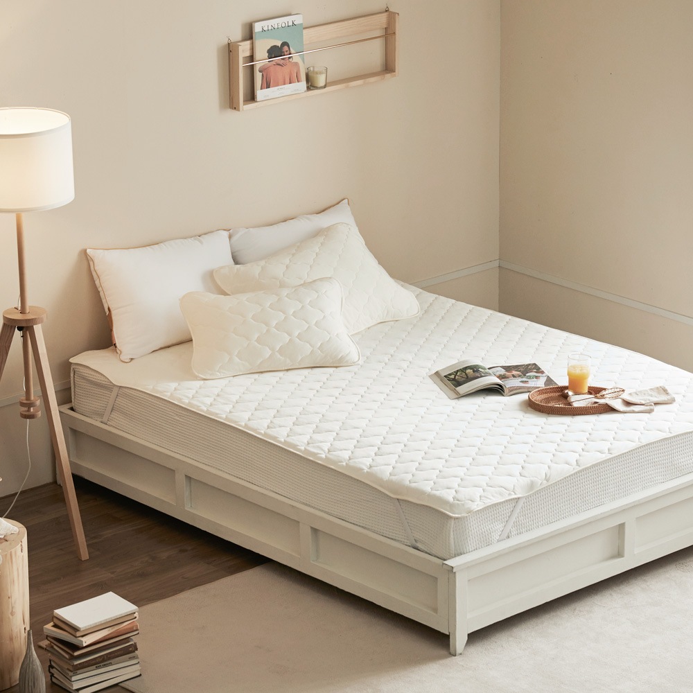 파미지오 사계절 마이크로화이버 누빔 양면패드 침대커버+베개커버