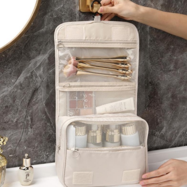 걸이형수납캐리어 행잉 워시백 고리 달린 헬스장 파우치 여행 이미지 6