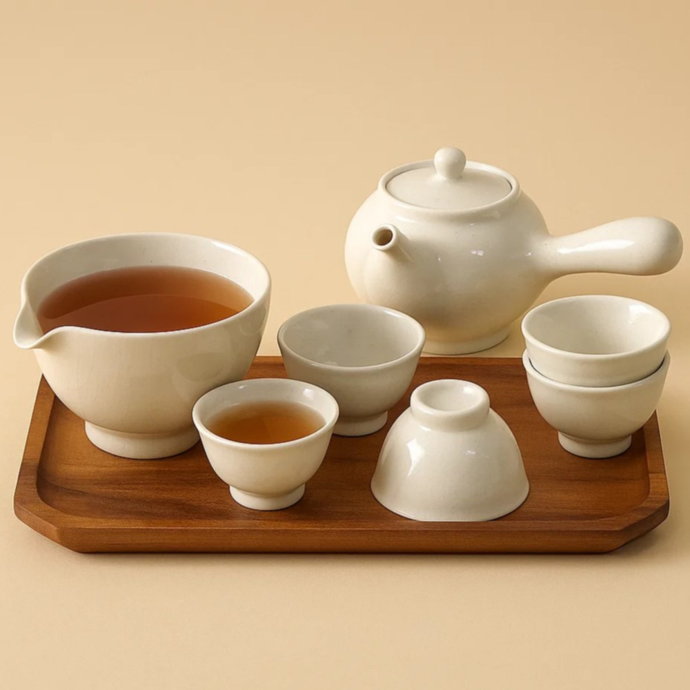 국산 5인 백자 다도세트 전통 도자기 다도 다기 다관 차도구 숙우 다구 용품 선물