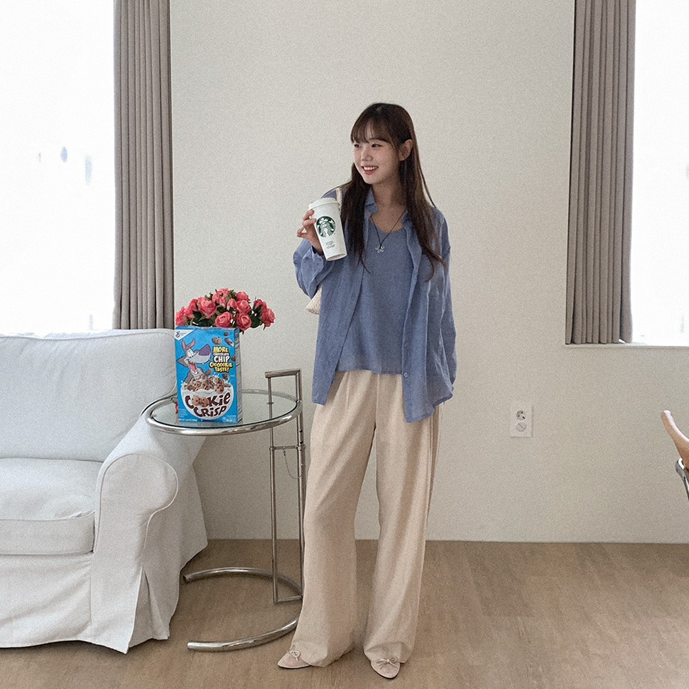 모터치 코튼 와이드 핀턱팬츠 : 헤이레이디