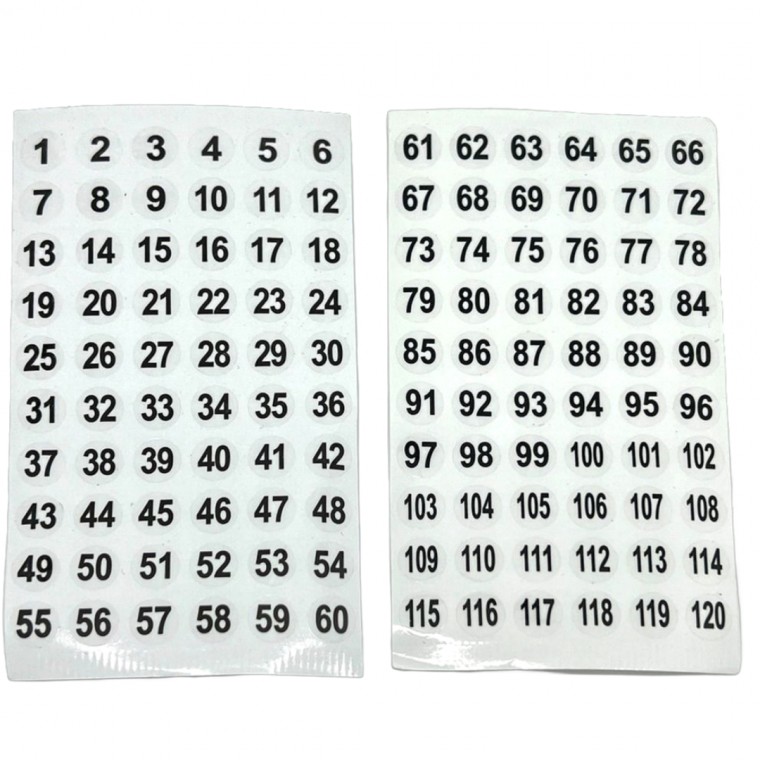 원형 투명 숫자스티커 다꾸 라벨 날짜 번호스티커 1-120번 1p - 메인 이미지