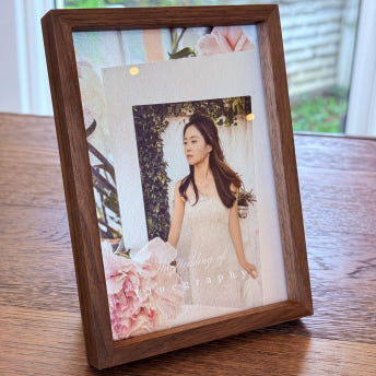 월넛 포토테이블 5P 수제 원목 액자 웨딩 포토테이블 패키지 사진 인화 포함 - 상품 이미지