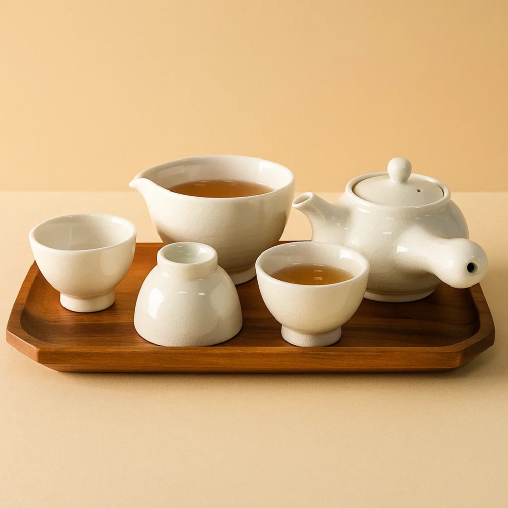 국산 3인 백자 다도세트 전통 도자기 다도 다기 다관 차도구 숙우 다구 용품 선물